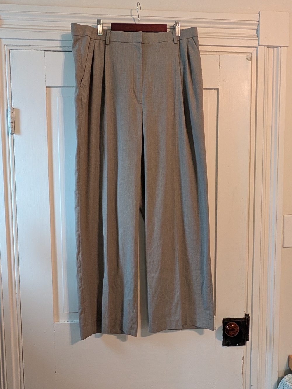 H&M Taupe Wide-Leg Dress Pants
